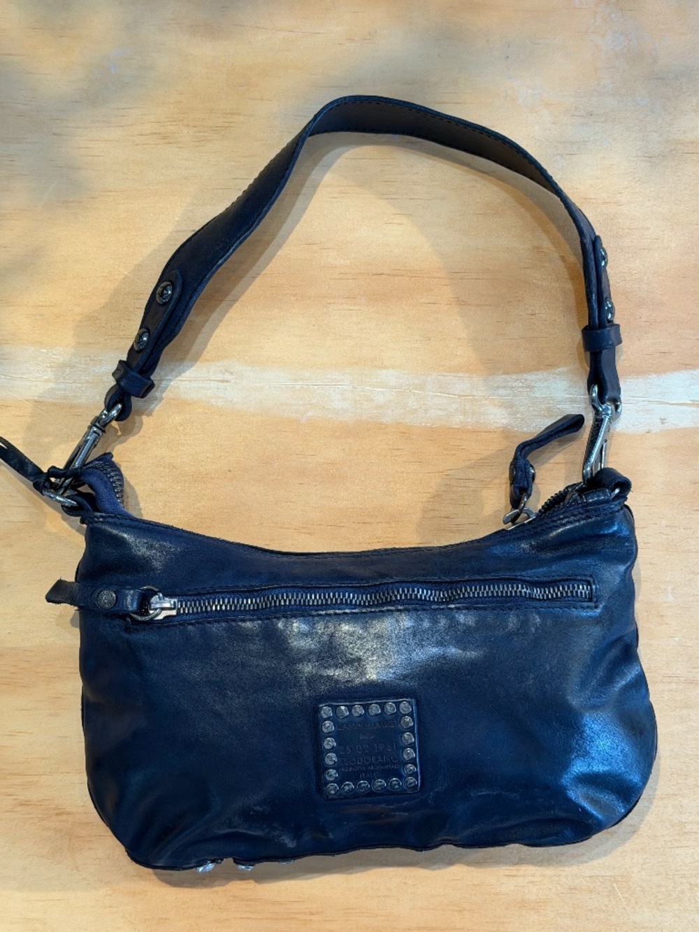 Campomaggi Leather Studded & Embellished Shoulder Bag in Blue - Picture 2 of 4
